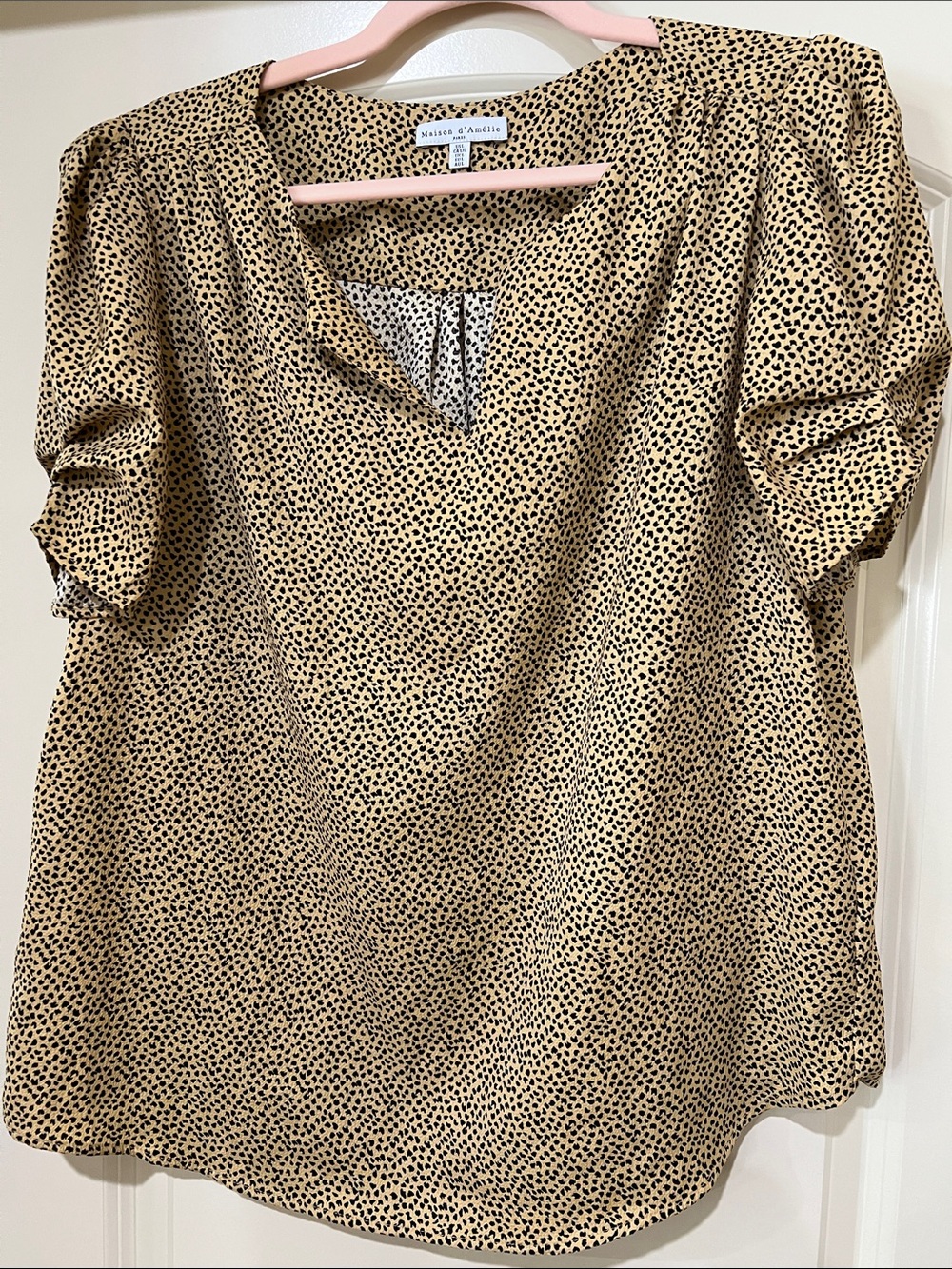 🌻🌻 Maison d'Oncle Beige Dot  Blouse H232